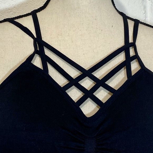 Itzon Strappy Black Sports Bra Small/Medium - Picture 3 of 11